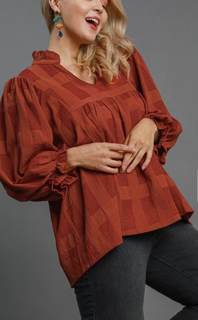 Jacquard Rust Top