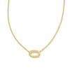 Elisa Ridge Open Frame Necklace in Gold