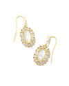 Lee Crystal Frame Drop Earrings in Gold