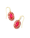 Lee Crystal Frame Drop Earrings in Gold