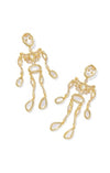 Skeleton Statement Earrings in Gold