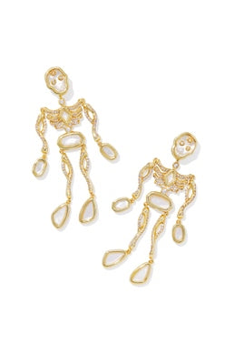 Skeleton Statement Earrings in Gold