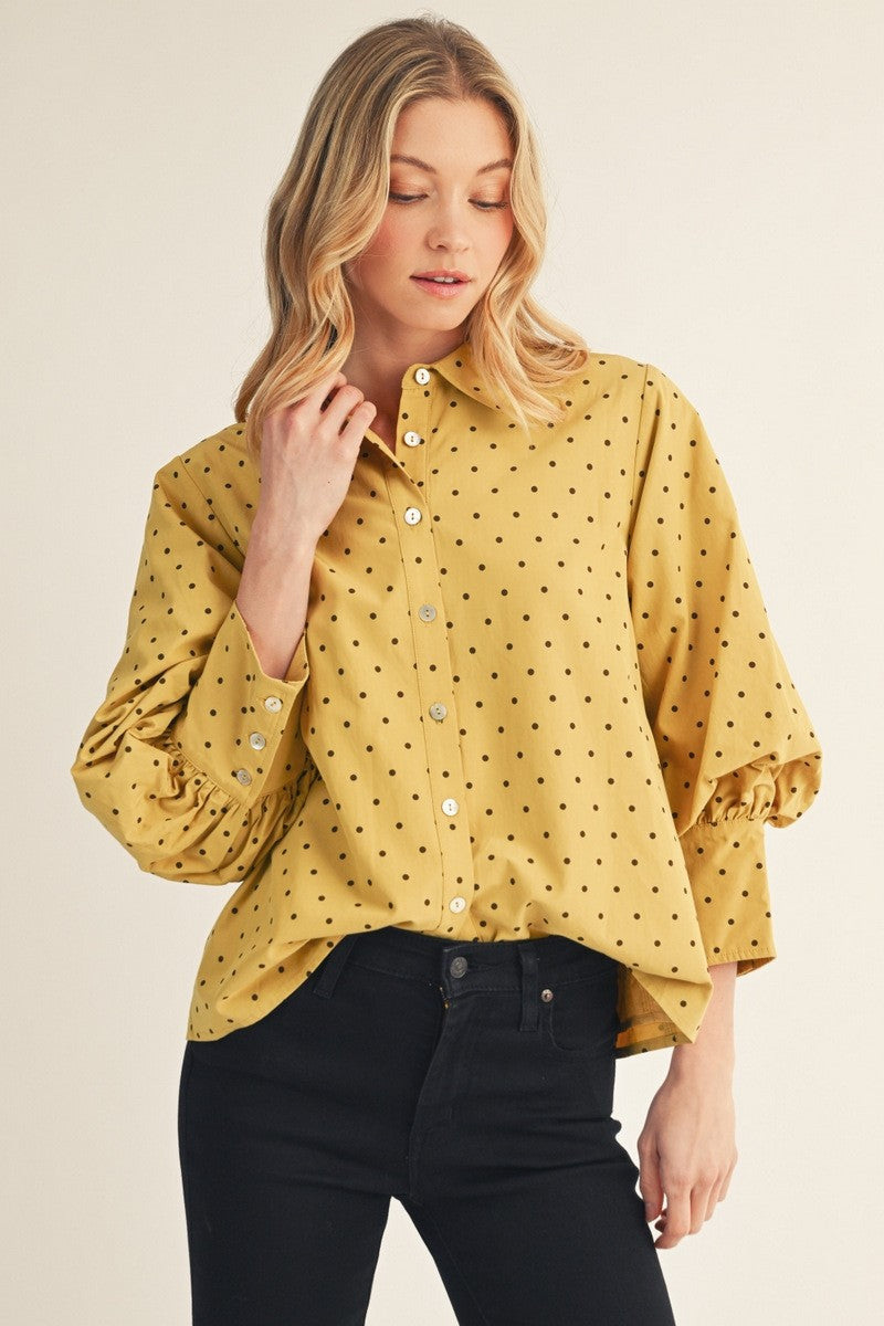 Bishop Sleeve Mustard Top