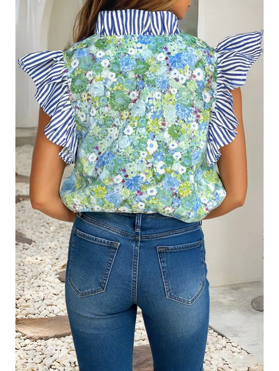 Floral & Stripes Top