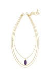 Elle Bamboo Triple Strand Necklace in Gold