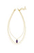 Elle Bamboo Triple Strand Necklace in Gold