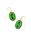 Lee Crystal Frame Drop Earrings in Gold