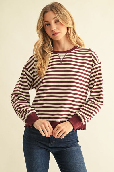 Burgundy Bold Stripes