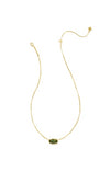 Elisa Bamboo Framed Pendant Neckace in Gold