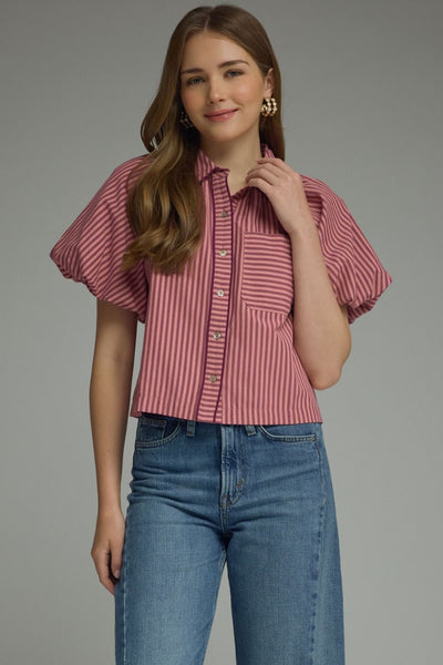 Marsala Stripes Top