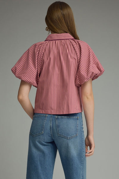 Marsala Stripes Top