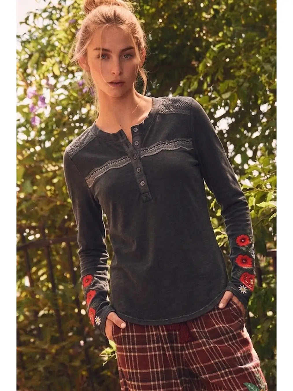Tudor Rose Henley Top