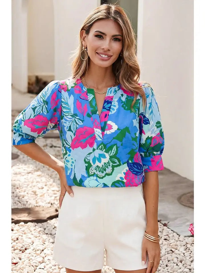 Periwinkle Floral Top