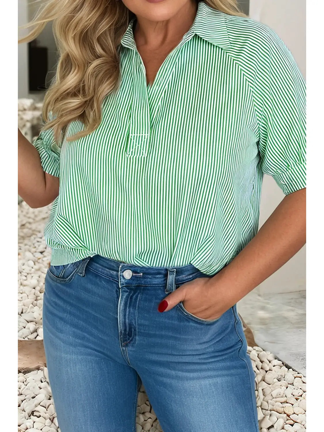 Spearmint Stripes Top