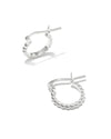 Beaded 13mm Huggie Earrings in Sterling Silver