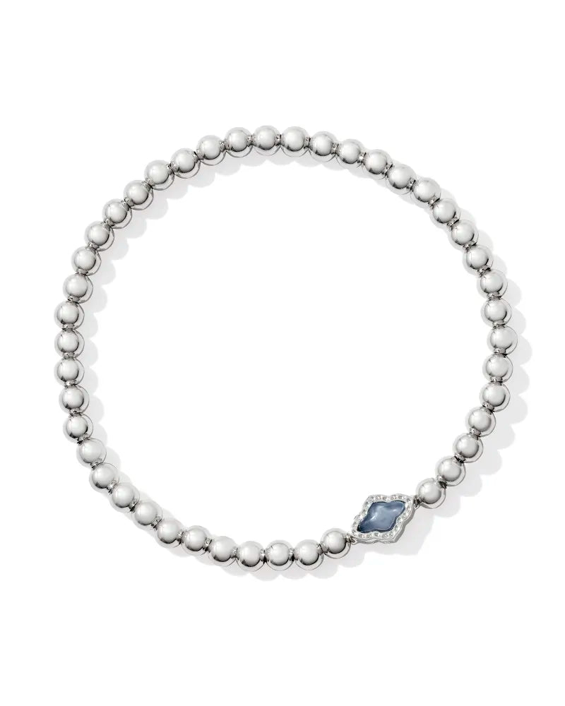 Abbie Silver Beaded Stretch Bracelet