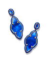 Abbie Gold Enamel Frame Statement Earrings in Cobalt