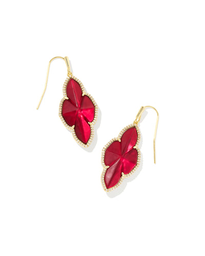 Abbie Gold Pave Frame Drop Earrings