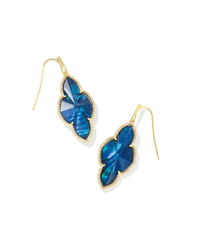 Abbie Gold Pave Frame Drop Earrings