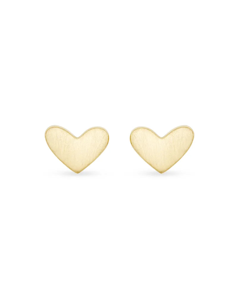 Ari Heart Stud Earrings In 18k Gold Vermeil