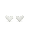 Ari Heart Stud Earrings In Sterling Silver