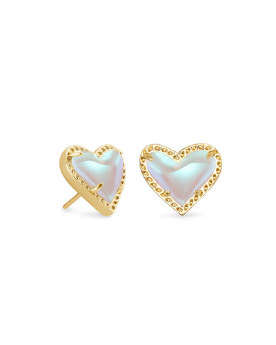 Ari Heart Stud Earring in Gold