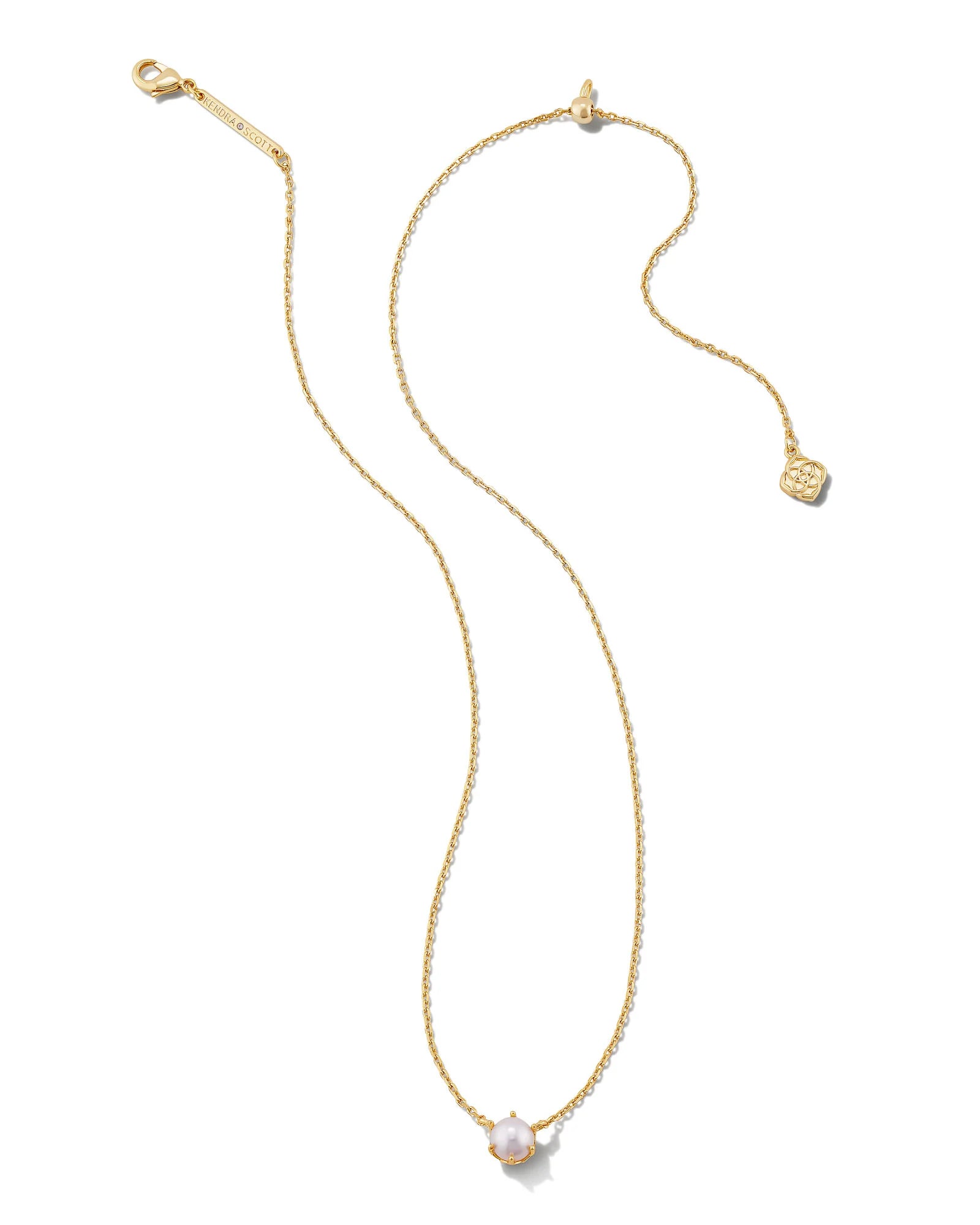 Ashton Gold Pendant Necklace in White Pearl