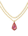 Camry Gold Enamel Frame Multi Strand Necklace