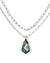 Camry Silver Enamel Frame Multi Strand Necklace