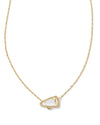 Cheer Gold Short Pendant Necklace in White Mother-of-Pearl