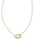 Cheer Gold Short Pendant Necklace in White Mother-of-Pearl