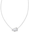 Cheer Silver Short Pendant Necklace in White Mother-of-Pearl