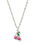 Cherry Silver Short Pendant Necklace in Berry Kyocera Opal