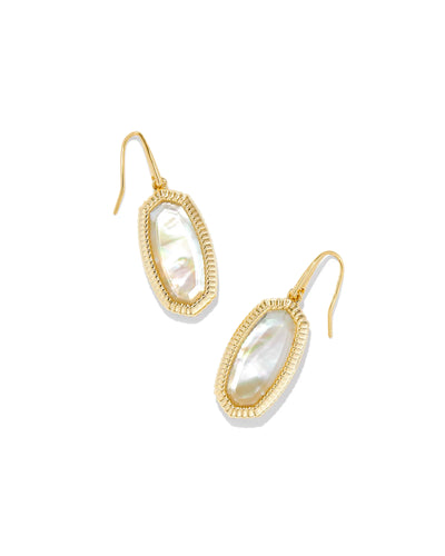 Dani Gold Ridge Frame Drop Earrings