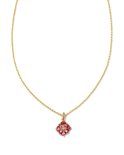 Dira Gold Crystal Short Pendant Necklace