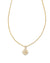 Dira Gold Crystal Short Pendant Necklace