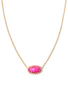 Elisa Gold Color Burst Frame Short Pendant Necklace