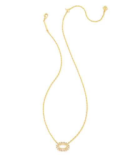 Elisa Gold Crystal Frame Short Pendant Necklace