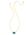 Elisa Gold Crystal Frame Short Pendant Necklace