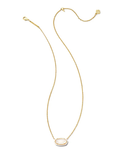 Elisa Gold Enamel Framed Short Pendant Necklace