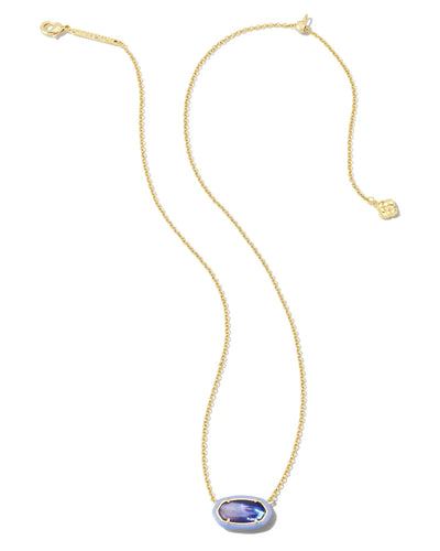 Elisa Gold Enamel Framed Short Pendant Necklace