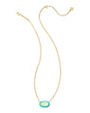 Elisa Gold Enamel Framed Short Pendant Necklace