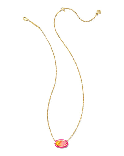 Elisa Gold Enamel Framed Short Pendant Necklace