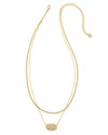 Elisa Herringbone Gold Multi Strand Necklace