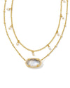 Elisa Pearl Multi Strand Necklace in Gold