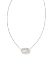 Elisa Silver Ridge Frame Short Pendant Necklace