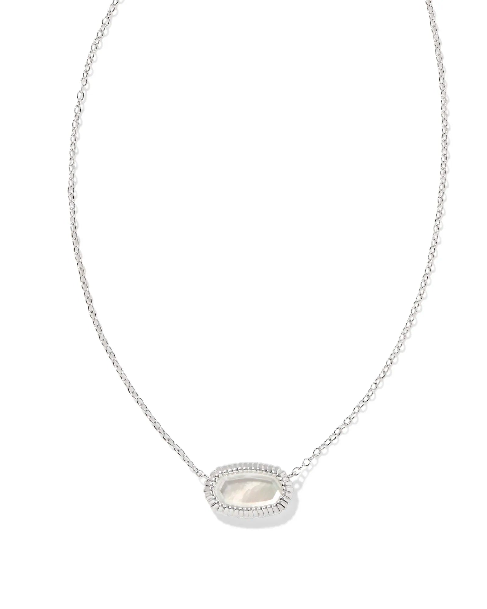 Elisa Silver Ridge Frame Short Pendant Necklace