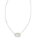 Elisa Silver Ridge Frame Short Pendant Necklace