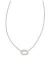 Elisa Ridge Open Frame Necklace in Silver