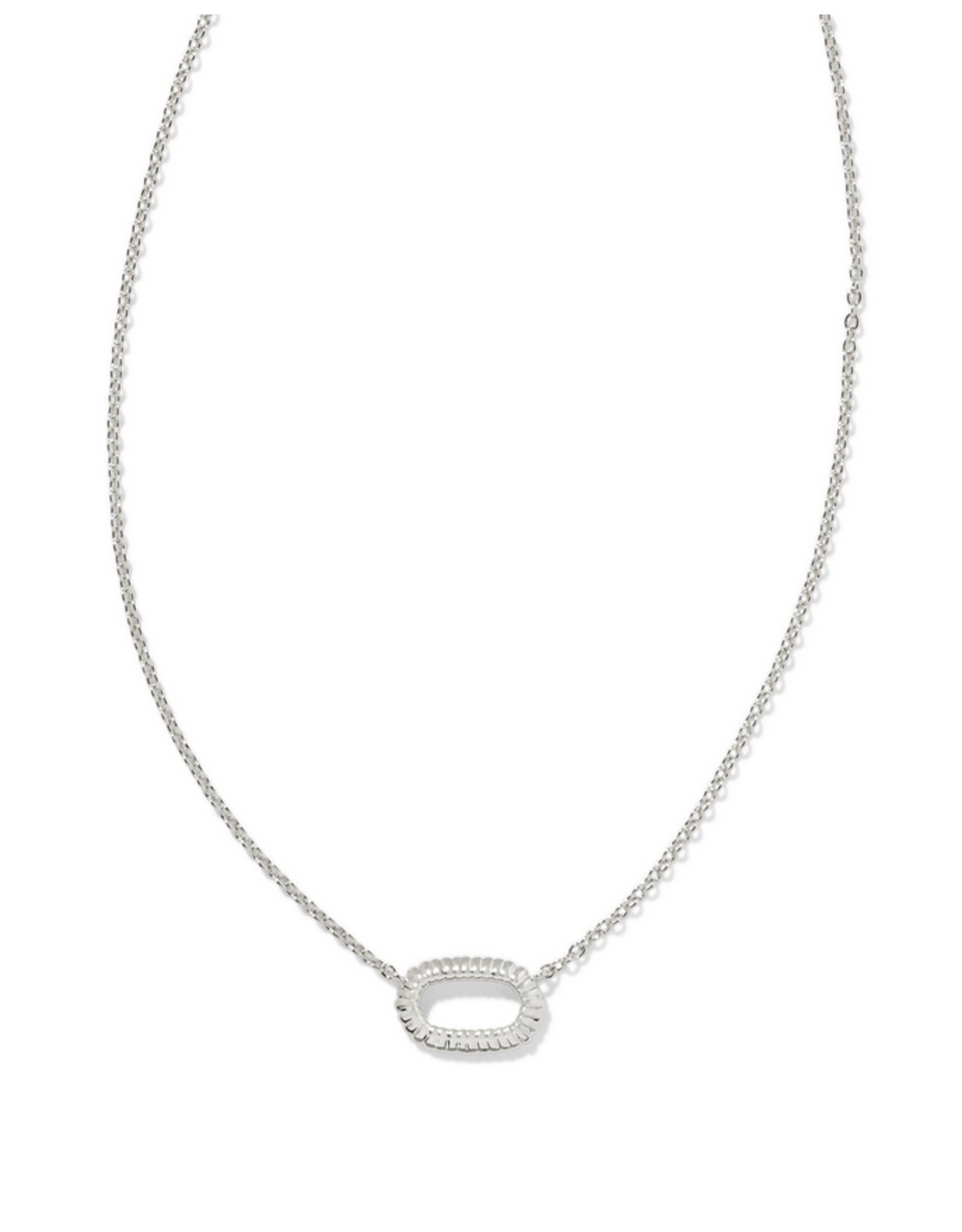 Elisa Ridge Open Frame Necklace in Silver